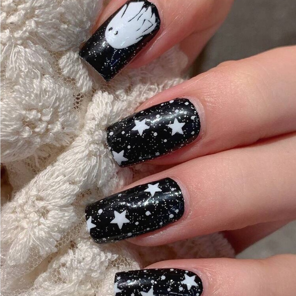✨ New! Halloween Witch Black Ghost Nail Art Sticker ✨
